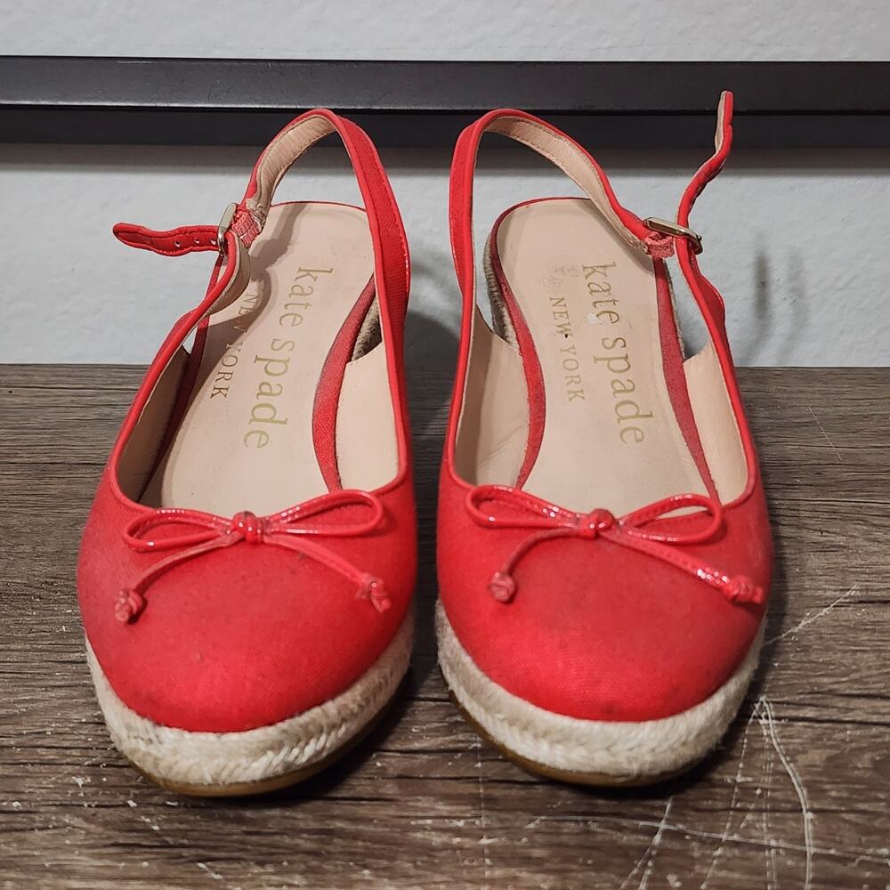 Kate Spade New York Panama Nights Women's Wedge Espadrilles Shoes Size 8.5 Red - Picture 2 of 9